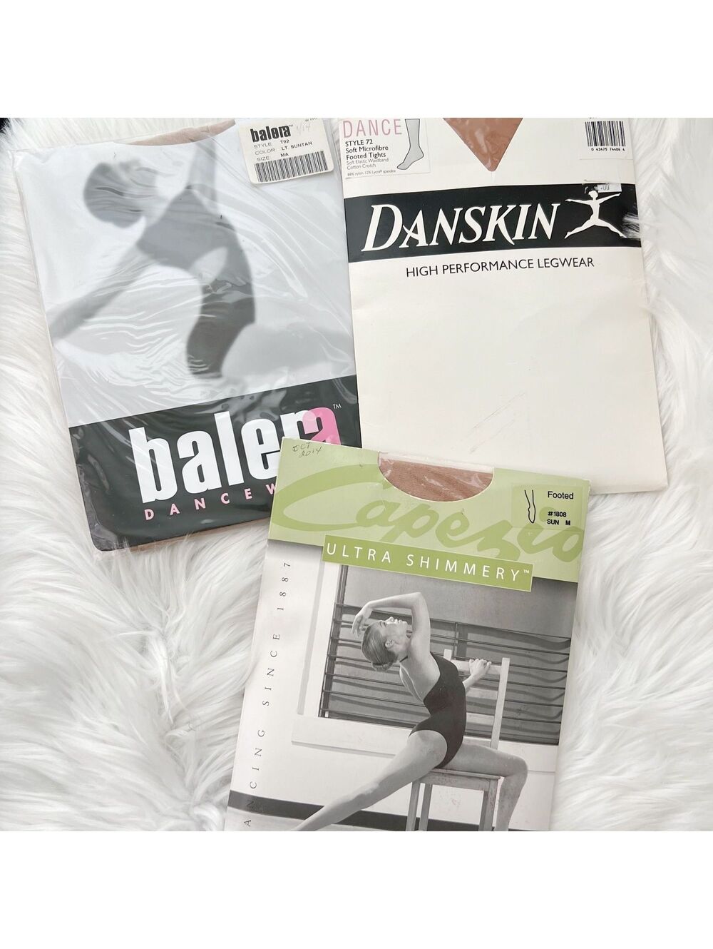 NWT Lot 3 Dance Tights Balera Danskin Capezio M MA Suntan Toast Footed